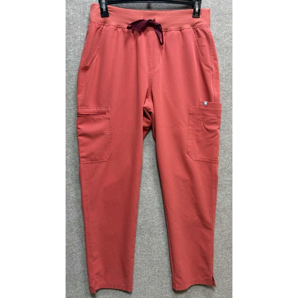FIGS Scrub Pants Women's Large Orange Livingston Technical Medical Nursing EUC